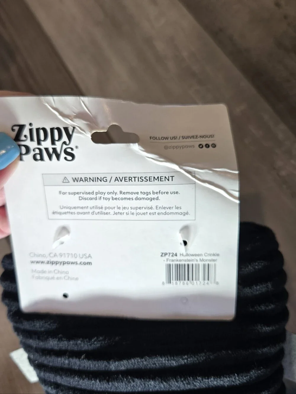 NWT ZippyPaws Frankenstein Plush Dog Toy – Green & Black – Halloween